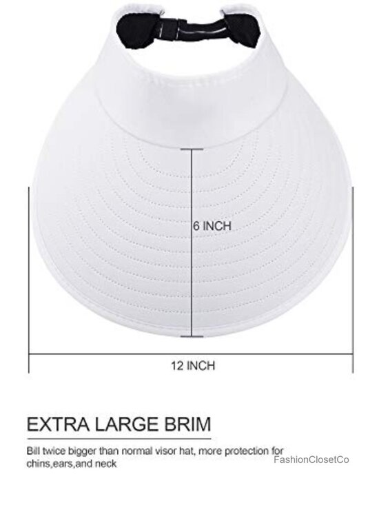 2 Pack Large Wide Brim Sun Visor Hats Adjustable UV Protection Golf Beach Caps main image 7